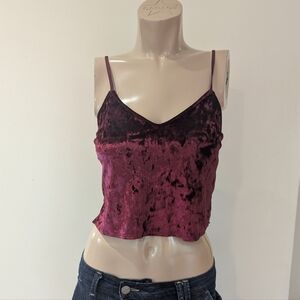 La SENZA Velvet Crop Top in Rich Maroon